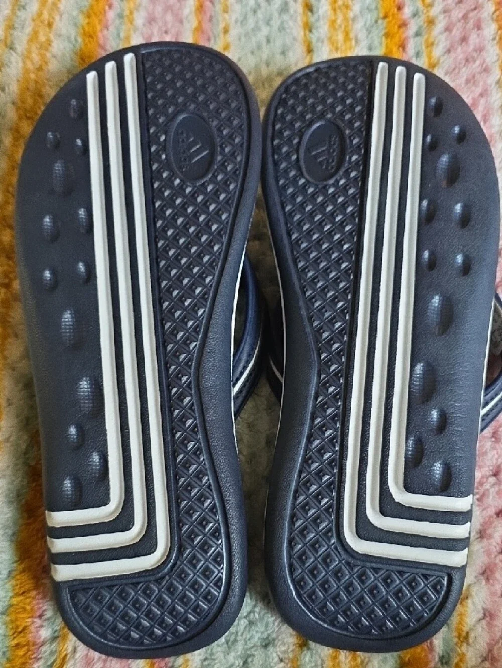 adidas Light Blue and Navy Thong Sandals